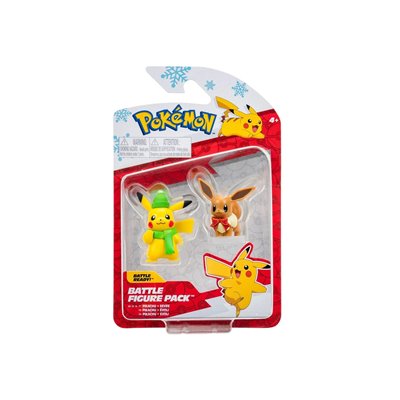 Jazwares Pokemon φιγούρες 2 τεμ. Xmas Holiday Pikachu and Holiday Eevee 
