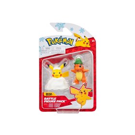 Jazwares Pokemon Φιγούρες 2 Τεμ. Xmas Holiday Charmander And Holiday Pikachu 