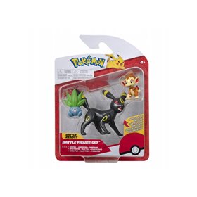 Jazwares Pokemon Φιγούρες 3 Τεμ. Oddish Umbreon And Chimchar  