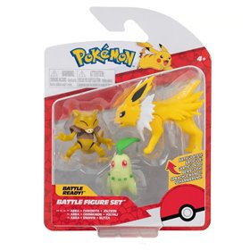 Jazwares Pokemon φιγούρες 3 τεμ. Chikorita Abra Jolteon 
