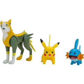Jazwares Pokemon φιγούρες 3 τεμ. 2 Mudkip, Pikachu And Boltund Battle 