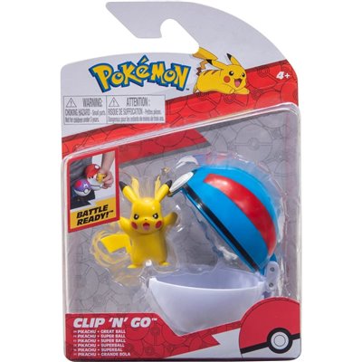 Jazwares Pokemon - Poke Ball Clip N Go με φιγούρα Pikachu with Great Ball 