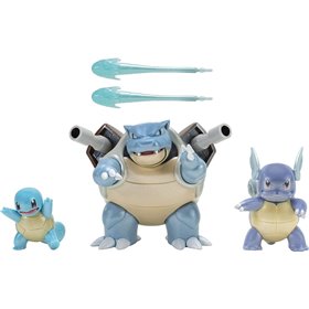 Jazwares Pokemon φιγούρες εξέλιξης 3 τεμ. (Squirtle, Wartortle, Blastoise) 
