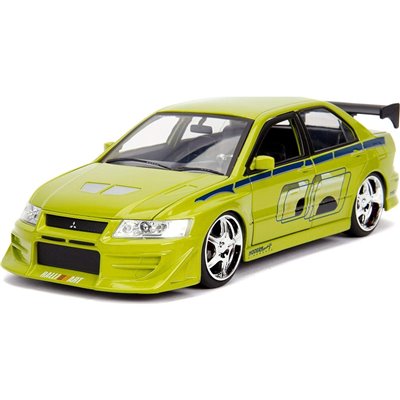 Jada Toys Fast and Furious 2002 Mitsubishi 1 24 Lancer Evo Ii, Green/Yellow 