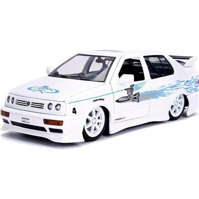 Jada Toys Fast and Furious 1995 Volkswagen Jetta 1 24, White/Blue 