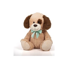 Christakopoulos Λούτρινο Σκυλάκι Μπεζ Με Πράσινο Φιόγκο 38Εκ. 