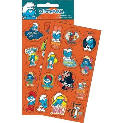 GIM Sticker Foam Smurfs Αυτοκόλλητα Στρουμφάκια 