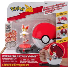 Jazwares Pokemon παιχνίδι μάχης 1 τεμ. Surprise Attack Scorbunny and Pokeball  Jazwares Pokemon παιχνίδι μάχης 1 τεμ. Surprise Attack Scorbunny and Pokeball
