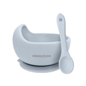 KikkaBoo Παιδικό Σετ Φαγητοδοχείου από Σιλικόνη Yummy Blue 