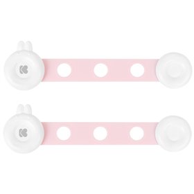 KikkaBoo Προστατευτικά για Ντουλάπια και Συρτάρια με Αυτοκόλλητο από Πλαστικό σε Ροζ Χρώμα 16.5x2cm 2τμχ 