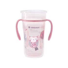 KikkaBoo Παιδικό Ποτηράκι Sippy Cup 360 από Πλαστικό Ροζ Κουκουβάγια 300ml για 12m+  KikkaBoo Παιδικό Ποτηράκι Sippy Cup 360 από Πλαστικό Ροζ Κουκουβάγια 300ml για 12m+