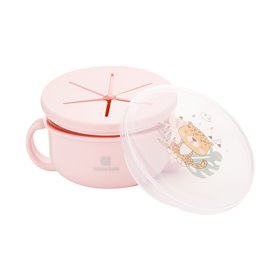 KikkaBoo Παιδικό Μπωλ Φαγητού από Σιλικόνη 2 σε 1 Savanna Ροζ  KikkaBoo Παιδικό Μπωλ Φαγητού από Σιλικόνη 2 σε 1 Savanna Ροζ