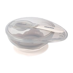 KikkaBoo Μπολάκι φαγητού με κουτάλι Μπεζ  KikkaBoo Μπολάκι φαγητού με κουτάλι Μπεζ