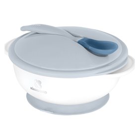 KikkaBoo Μπολάκι Φαγητού με Κουτάλι Ανίχνευσης Θερμότητας Μπλε  KikkaBoo Μπολάκι Φαγητού με Κουτάλι Ανίχνευσης Θερμότητας Μπλε