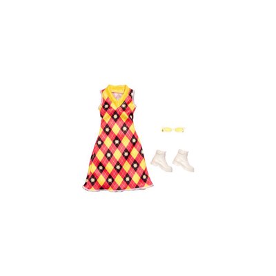 Mattel Barbie Βραδινά Σύνολα Φόρεμα με Diamond Pattern Κίτρινο &amp Ροζ 