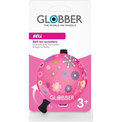 Globber Bell Pink Κουδούνι Ποδηλάτου Ροζ Λουλούδια 