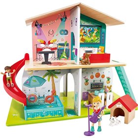 Hape Rock And Slide House Happy Family Ξύλινο Κουκλόσπιτο Musical 