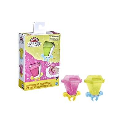 Hasbro Play-Doh Crystal Crunch Gem Dazzlers 2-Pack Pink Yellow 