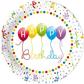 PROCOS Πιατα Μεγαλα 23 Εκ. 8 Τεμ. Happy Birthday Streamers  PROCOS Πιατα Μεγαλα 23 Εκ. 8 Τεμ. Happy Birthday Streamers