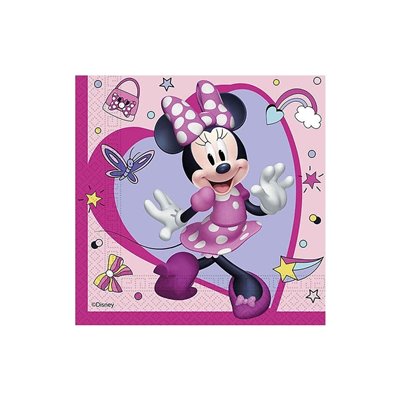 PROCOS Party Χαρτοπετσέτες Decorata Minnie Junior 33X33εκ Pack Of 20, Ροζ 
