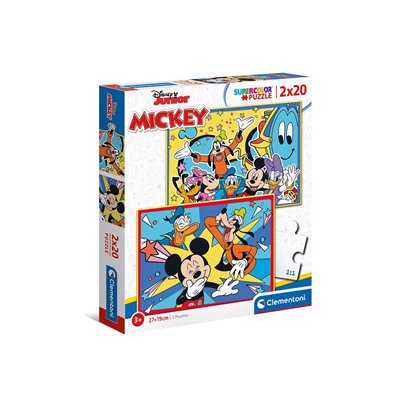 Clementoni Παζλ 2Χ20 Super Color Mickey 