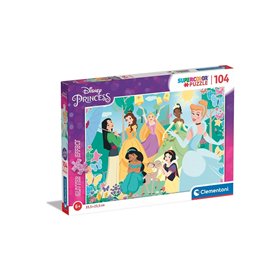 Clementoni Παιδικό Παζλ Super Color Glitter Πριγκίπισσες 104 Τμχ 