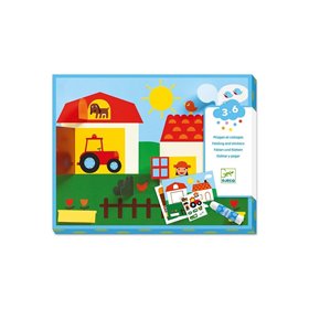 Djeco Κολάζ Με Αυτοκόλλητα Κρυφτό Στη Φάρμα 