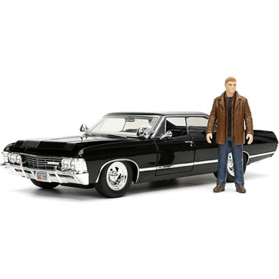 Jada Toys Supernatural Dean Winchester, 1967 Chevy Impala Sport Sedan 