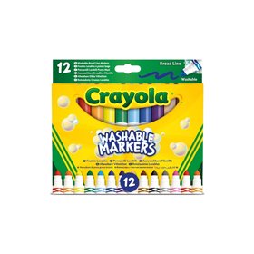 Crayola 12 Washable Fibre-Tip Σουπερ Πλενομενοι Χοντροι Μαρκαδοροι  Crayola 12 Washable Fibre-Tip Σουπερ Πλενομενοι Χοντροι Μαρκαδοροι