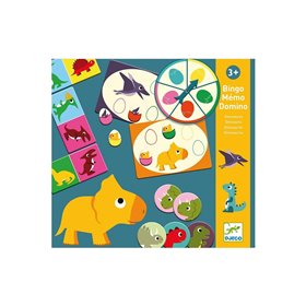 Djeco Σετ Επιτραπεζίων Λότο-Ντόμινο-Μπίνγκο Δεινοσαυράκια 