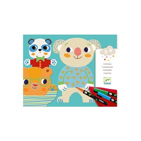 Djeco Ζωγραφική Με Μαρκαδόρους Κιμωλίας - Άσκηση Προγραφής Αρκουδάκια 