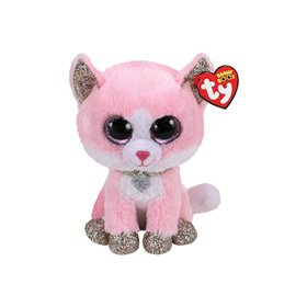 ty Beanie Boos Fiona Χνουδωτό Γατούλα Ροζ 23Εκ 