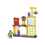Hasbro Marvel Spidey And His Amazing Friends Hulks Smash Yard Hulk Playset With Toppling Tower Wall 