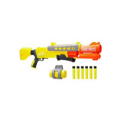 Hasbro Nerf Fortnite Legendary Tac Blaster, Yellow Glow Wrap Design, 6-Dart Mega D 