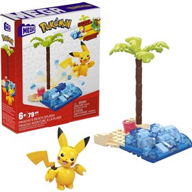 MEGA Pokemon Adventure Builder Φιγούρα Και Αξεσουάρ Pikachu Beach Splash Building Set With 79 Compatible Bricks  MEGA Pokemon Adventure Builder Φιγούρα Και Αξεσουάρ Pikachu Beach Splash Building Set With 79 Compatible Bricks