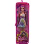 Mattel Barbie Fashionistas Doll 190, Blonde Hair With Purple Streaks, Romper Dress, Yellow Wedge Sneakers, Bracelet 