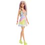 Mattel Barbie Fashionistas Doll 190, Blonde Hair With Purple Streaks, Romper Dress, Yellow Wedge Sneakers, Bracelet 