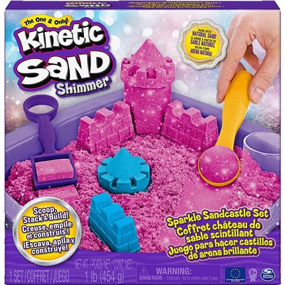 Spin Master Kinetic Sand Sparkle Sandcastle Set Shimmer 454G Ροζ 