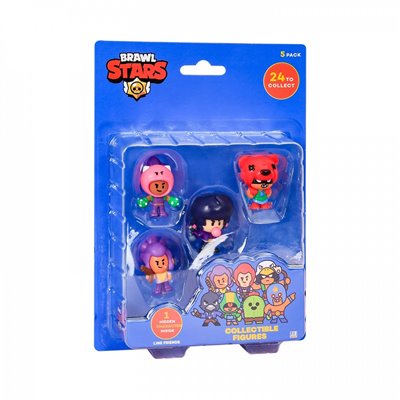 PMI Ltd Brawl Stars Collectible Figures - 5 Pack -Including 1 Rare Hidden Character S1 Random 