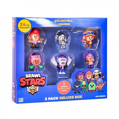 PMI Ltd Brawl Stars Collectible Figures 8 Pack Deluxe Box Including 2 Rare Hidden Characters S1 Random 