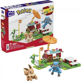 Mattel Pokemon Adventure Builder Poke Puff Picnic Toy Building Set, Eevee And Riolu Fig 