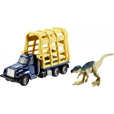 MATCHBOX Jurassic World Αυτοκινητάκια &amp Δεινοσαυροι Σετ Armored Baryonyx Hauler 