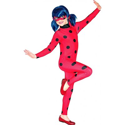 Rubies Classic Costume Ladybug Miraculous Costume + Mask Medium 5-6 ετών 