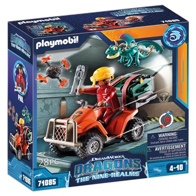 Playmobil Dragons: The Nine Realms - Phil Με Τετράτροχη Μοτοσικλέτα Atv 