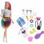 Mattel Barbie Leopard Rainbow Hair Ξανθιά Κούκλα Color-change Hair Feature, 16 Αξεσουάρ 