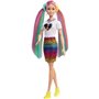 Mattel Barbie Leopard Rainbow Hair Ξανθιά Κούκλα Color-change Hair Feature, 16 Αξεσουάρ 