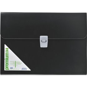 A&ampG PAPER Φάκελος Φυσαρμόνικα A4 Premium Μαύρο 13 Θέσεων (Με Κουμπί) 