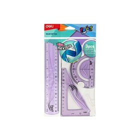 Deli Σετ Γεωμετρίας 3Τ Twistle Εύκαμπτο 20cm Pastel - 1 τμχ 