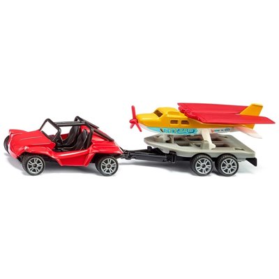 siku Αυτοκινητάκι Buggy με τρέιλερ και αεροπλάνο Red/Yellow 