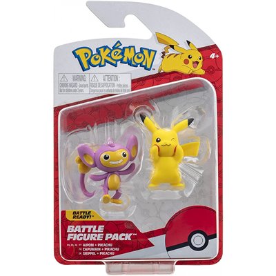 Jazwares Pokemon Battle Figure Pack Pikachu and Aipom Φιγούρες 5 εκ. 